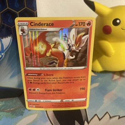 Pokémon TCG Cinderace Sword & Shield Base Set 034/202 Regular Rare (23) - Image 1 of 3