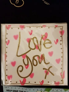 Grußkarte - Love you - Gold Glitzer Text - Bild 1 von 2