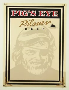 poster pubblicitario vintage anni 90 PIG'S EYE PILSNER MINNESOTA BREWING CO 18x24" NOS - Foto 1 di 9