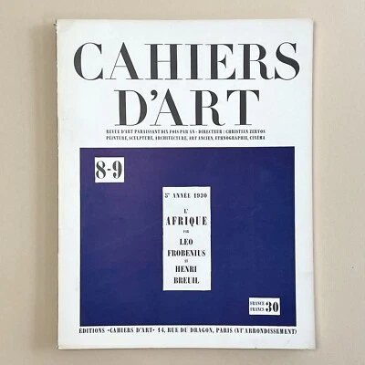 Revue Cahiers D’Art N. 8-9, 1930/African Art/Henri Breuil - Image 1 of 4