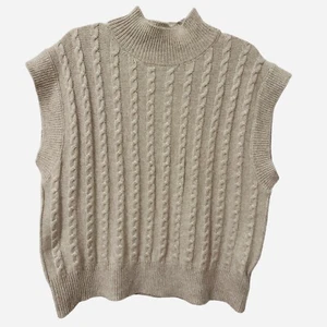 Cupcakes & Cashmere Damen Gr. Large kuscheliger Pullover mit Zopfmuster und Stehkragen beige - Bild 1 von 7
