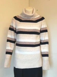 Gorgeous Cream Mix Striped Soft Knitted Long Sleeve Jumper from Next - Size XS - Picture 1 of 4