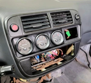 3 Angle Gauge Pod Radio Triple 52mm EK EG EF 88-98 Civic Del Sol LHD RHD Stereo - Bild 1 von 8