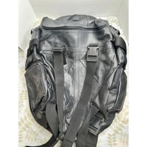 Carroll 2 Piece Leather Motorcycle Backpack RUCKSACK Black And Bonus Bag Large - Picture 1 of 13