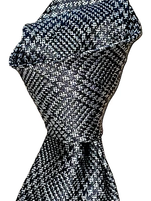 $280 NUEVO CON ETIQUETAS TOM FORD GRIS Glenn Cuadros Para Hombre 3.6" Tejido Seda Corbata Cuello ITALIA Foto 1 de 4