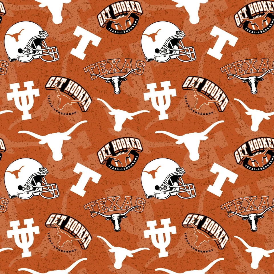 University of Texas Longhorns Cotton Fabric 1 Full Yard BTY