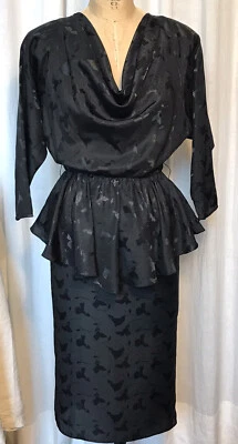Vintage Highly Collectable Barbara Barbara california Black Cocktail Dress Sz 2/ - Image 1 of 4