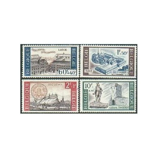 Belgium B793-B796, MNH. Mi 1442-1445. Views 1966. Liege, Aubul, Huy. Tongeren. - Image 1 of 1
