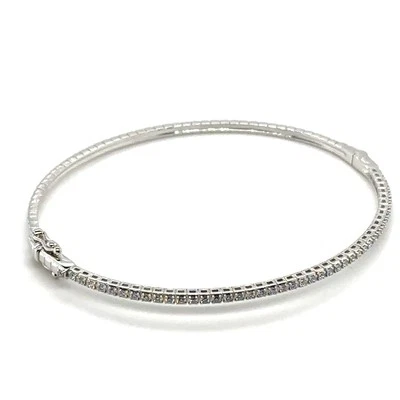 Brazalete con bisagras de diamantes Bony Levy de oro blanco de 18 quilates de 0,50 quilates Foto 1 de 4