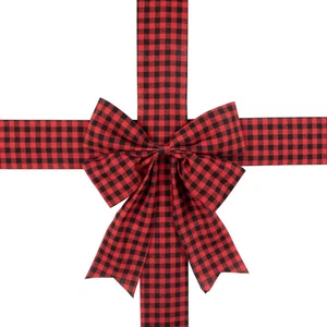 Northlight 14' Red Buffalo Plaid Christmas Door Bow - Picture 1 of 5