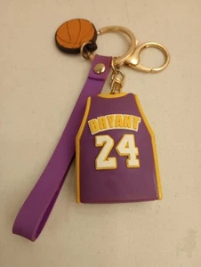 Kobe Bryant Los Angeles Lakers 24 Silicone Jersey Key Charm Chain Wristlet - Picture 1 of 3