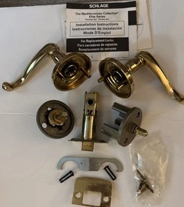 Schlage Passage Lock Mediterranean Collection Elite Series Brass New Open Box - Picture 1 of 10
