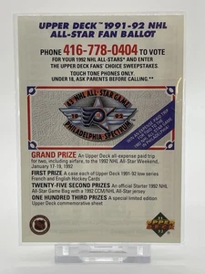 Boleta All-Star 1991-92 Upper Deck Hockey NHL - Imagen 1 de 3