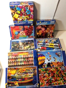Puzzlebug/CraZArt  Puzzles 500  pieces lot of 9   Grp #5 - Picture 1 of 6