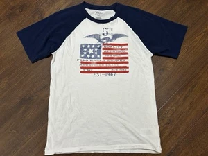 Polo Ralph Lauren American Flag Baseball T Shirt Youth Size XL VGUC Adult Medium - Picture 1 of 14