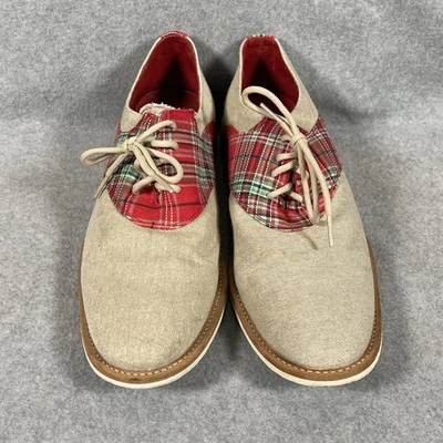 Giorgio Brutini Mens Textil Upper Man-Made Oxford Shoe Red Plaid Size 9 M - Image 1 of 4