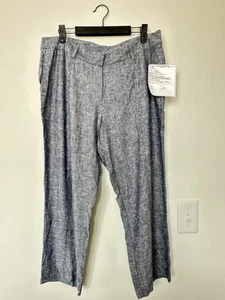 Pantaloni eleganti donna Missy gamba dritta taglia 10 lino rayon Capri tasche - Foto 1 di 5