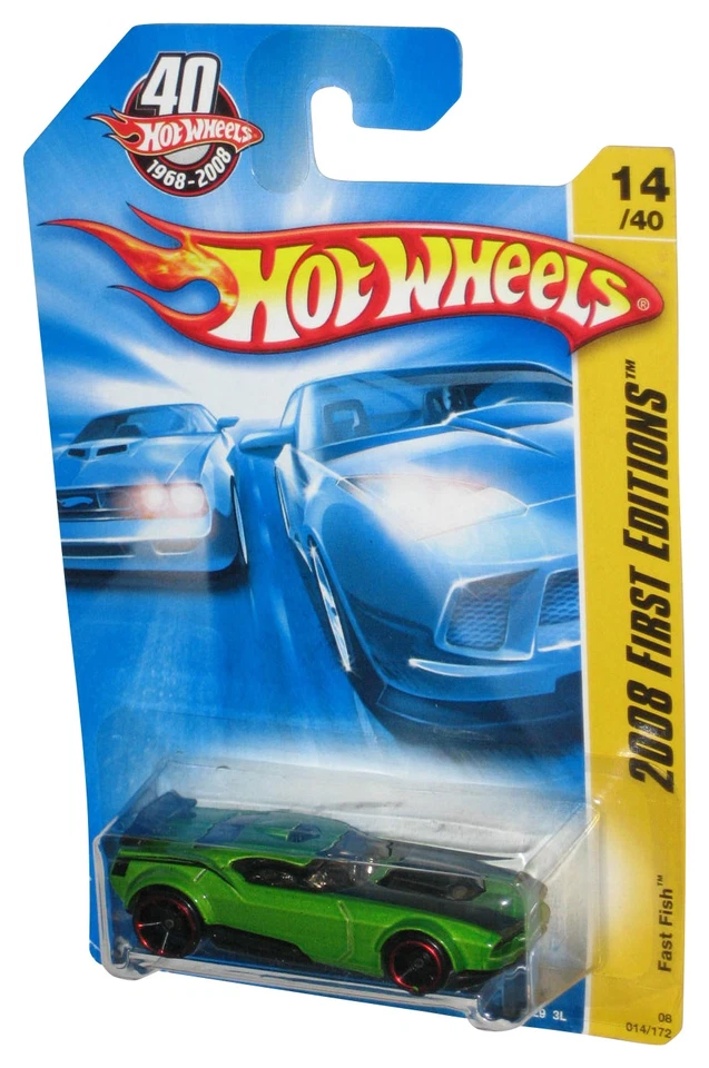 Hot Wheels 40th 2008 First Editions 14/40 Green Fast Fish Toy Car 014/172 - Image 1 of 1