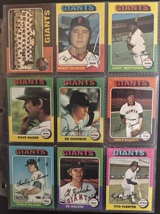 1975 Topps Baseball San Francisco Giants, 14 Card Lot, Murcer, Mathews, Raw - Picture 1 of 4