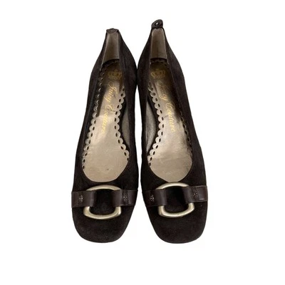 Замшевые низкие туфли-лодочки Juicy Couture коричневые 9,5 как новые Италия  - Изображение 1 из 4