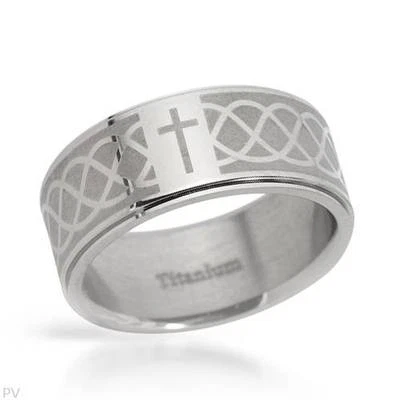 Gentlemens Cross Ring Crafted in Titanium Size 9 - Image 1 of 2