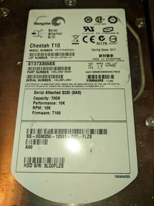 Seagate 73GB 15K-RPM ST373355SS 9DL066-050 SAS HDD Hard Drive - Dell 0GM250 - Picture 1 of 2