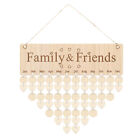 Family Birthday Board, Wooden Calendar Wall Hanging Style 9, Light Brown