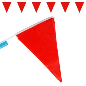 10 m Wimpelkette Wimpelgirlande Fahnenkette Party Geburtstag Dekoration Deko Rot - Bild 1 von 2