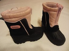 Totes Black & Pink Waterproof Winter Snow Boots Shoes Toddler Little Girls 6