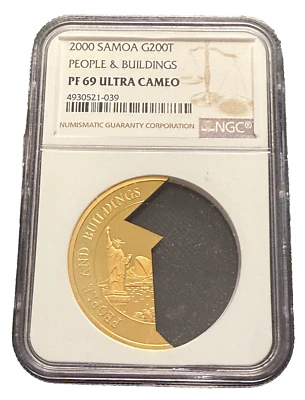 Samoa 2000 Gold 1/2 oz 200 Tala NGC PF69UC People and Buildings - Image 1 of 2