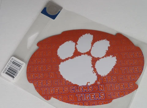 NCAA 1 Pair Clemson Tigers Magnets 6 7/16" Wide x 4 3/8" High Cover