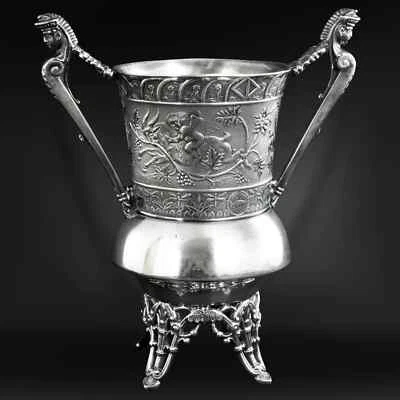 Rockford Victorian Sugar with Fairies Riding Goats 19th Century - Image 1 of 4