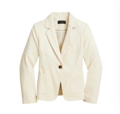 NWT JCrew Archie Corduroy Blazer Jacket Womens 6 Cream Ivory Patch Pocket BJ988 - Image 1 of 4