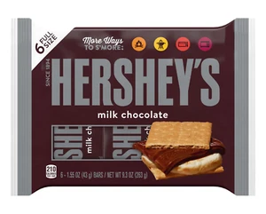 Hershey's Milk Chocolate Candy, Bars 1.55 oz, 6 Count - Picture 1 of 2