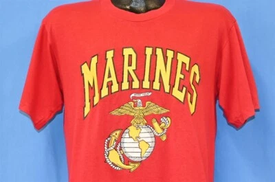 Camiseta DE COLECCIÓN AÑOS 80 USMC MARINES EE. UU. CUERPO DE MARINES ÁGUILA GLOBO ANCLA MILITAR GRANDE L Foto 1 de 4
