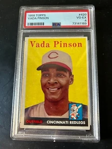 1958 Topps #420 Vada Pinson (RC) Rookie PSA 4 - Picture 1 of 2