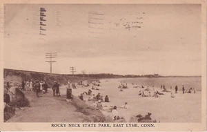 Vintage Rocky Neck State Park East Lyme Connecticut 1936 Postcard Ocean Beach - Picture 1 of 2