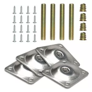 4 placas de montaje de fijación de patas nivel + 4 tornillos de toalla de metal para muebles seguros - Imagen 1 de 6