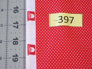 white dots on red background  (#397) cotton quilt fabric 1 yard  - Picture 1 of 6