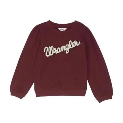 Wrangler Girl's LG Long Sleeve Logo Crewneck Pullover Sweatshirt Burgundy - Изображение 1 из 3
