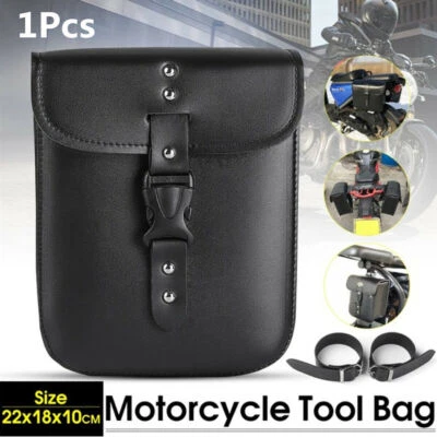 Waterproof PU Leather Motorcycle Side Tail Bag Storage Saddle Bag＋Mounting Strap - Image 1 of 4