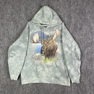 The Mountain Moose Sweatshirt Adult Medium M Green Tie Dye Sweater Forest Hoodie - Picture 1 of 11