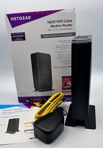 Netgear N600 Dwuzakresowy kabel WiFi Modem Router Model C3700 DOCSIS 3.0 - Zdjęcie 1 z 6