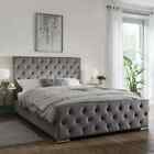 Plush Velvet Monaco Chesterfield Bed With Mattress Available In All Sizes!!
