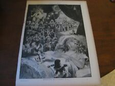 1892 Art Print ENGRAVING - GIRL DREAMING About DOLLS Doll Dream TOYS Party