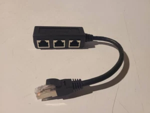 Ethernet Splitter 1 - 3 RJ45 Lan Port Internet Cable Adapter Connector Cat 7 New - Picture 1 of 3