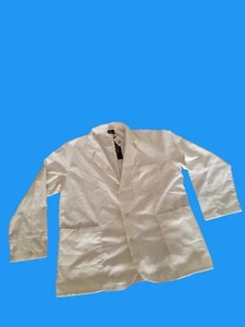 Medgear unisex/men's Scrubs Jacket coat with Front pockets color snow white - Picture 1 of 9
