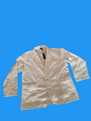 Medgear  unisex/men's Scrubs Jacket coat with  Front pockets color snow white  - Image 1 of 4