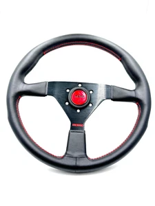 Monte carlo MoMo 340mm steering wheel quik release Red horn fits Evo Subi wagon - Foto 1 di 4