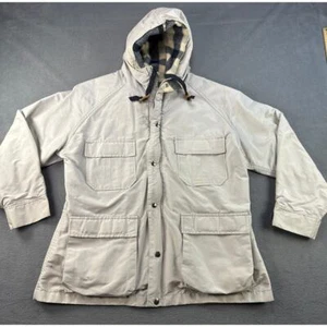 Vintage L.L Bean Women’s primaloft Plaid Lined Beige Barn Coat USA Made Size L - Picture 1 of 8